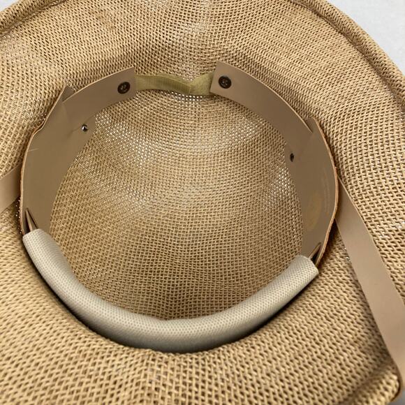 R&R Woven Safari Pith Helmet Hat Tan Outdoor Sun Protection Adventurer Explorer - Picture 6 of 11